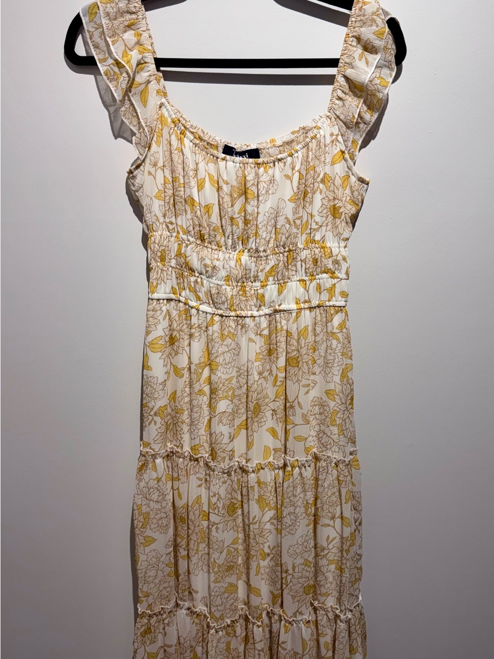 Yellow and Cream Floral Dress